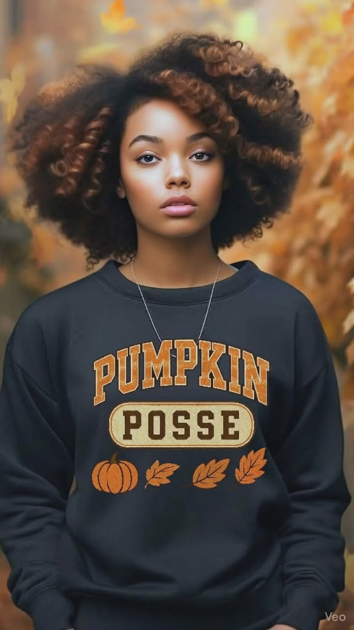 Pumpkin Posse Sublimation Design PNG – Cozy Fall Heat Transfer Printable