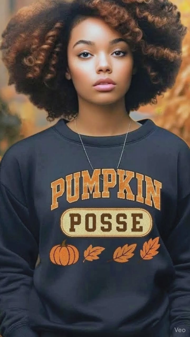 Pumpkin Posse Sublimation Design PNG – Cozy Fall Heat Transfer Printable