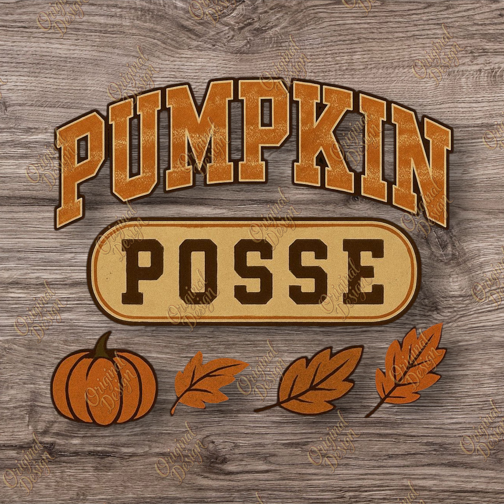 Pumpkin Posse Sublimation Design PNG – Cozy Fall Heat Transfer Printable