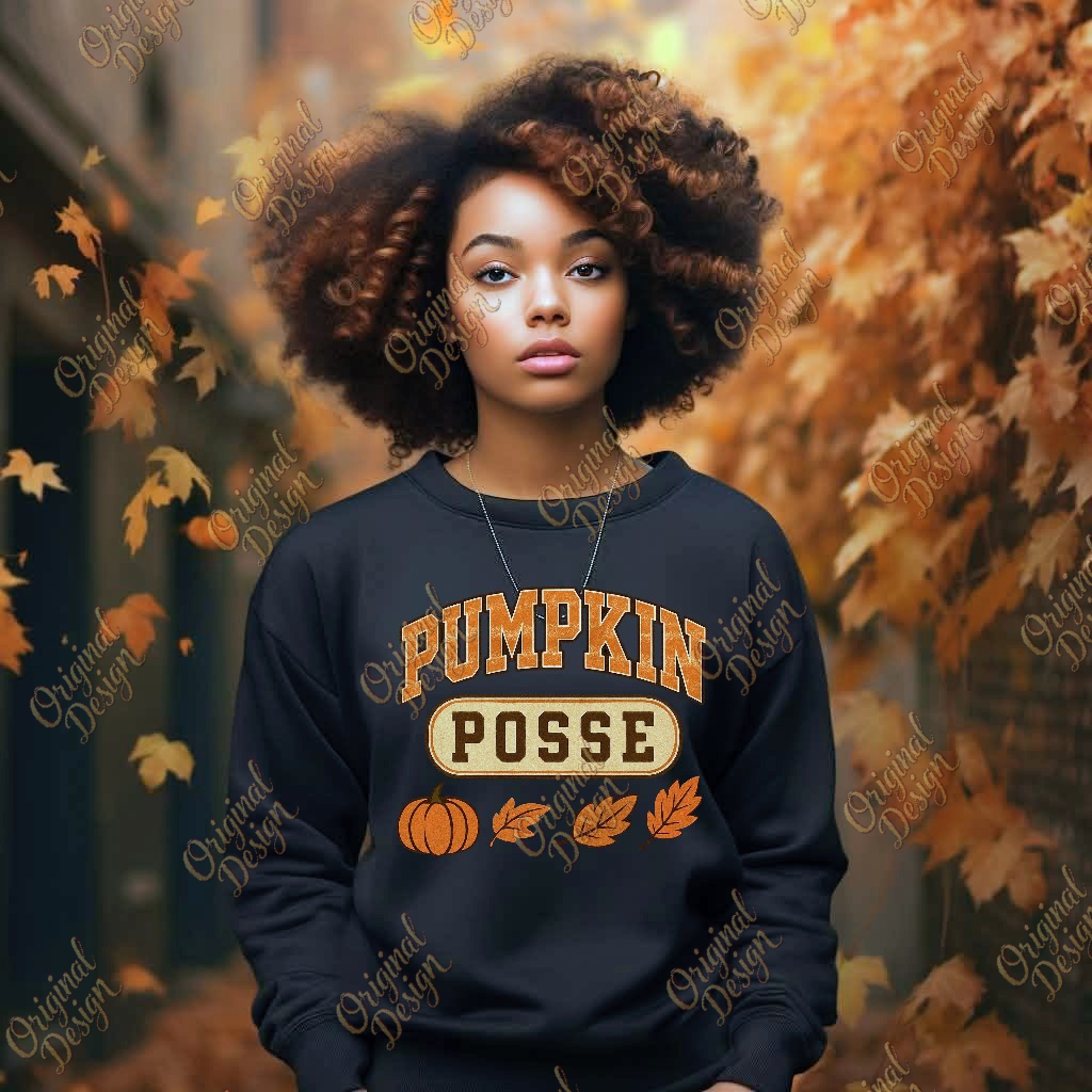 Pumpkin Posse Sublimation Design PNG – Cozy Fall Heat Transfer Printable