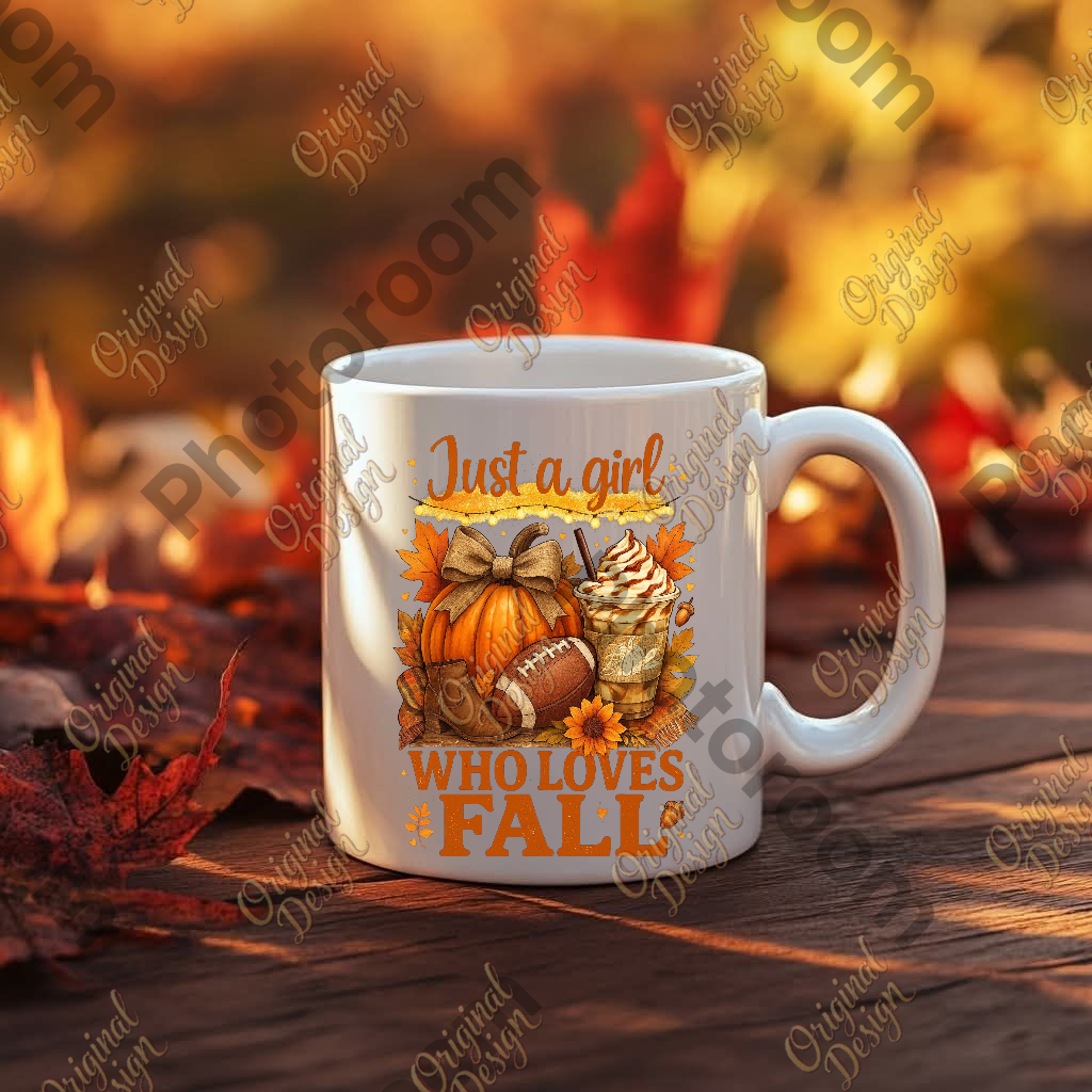 Just a Girl Who Loves Fall – Autumn Pumpkin Spice Football Boots PNG