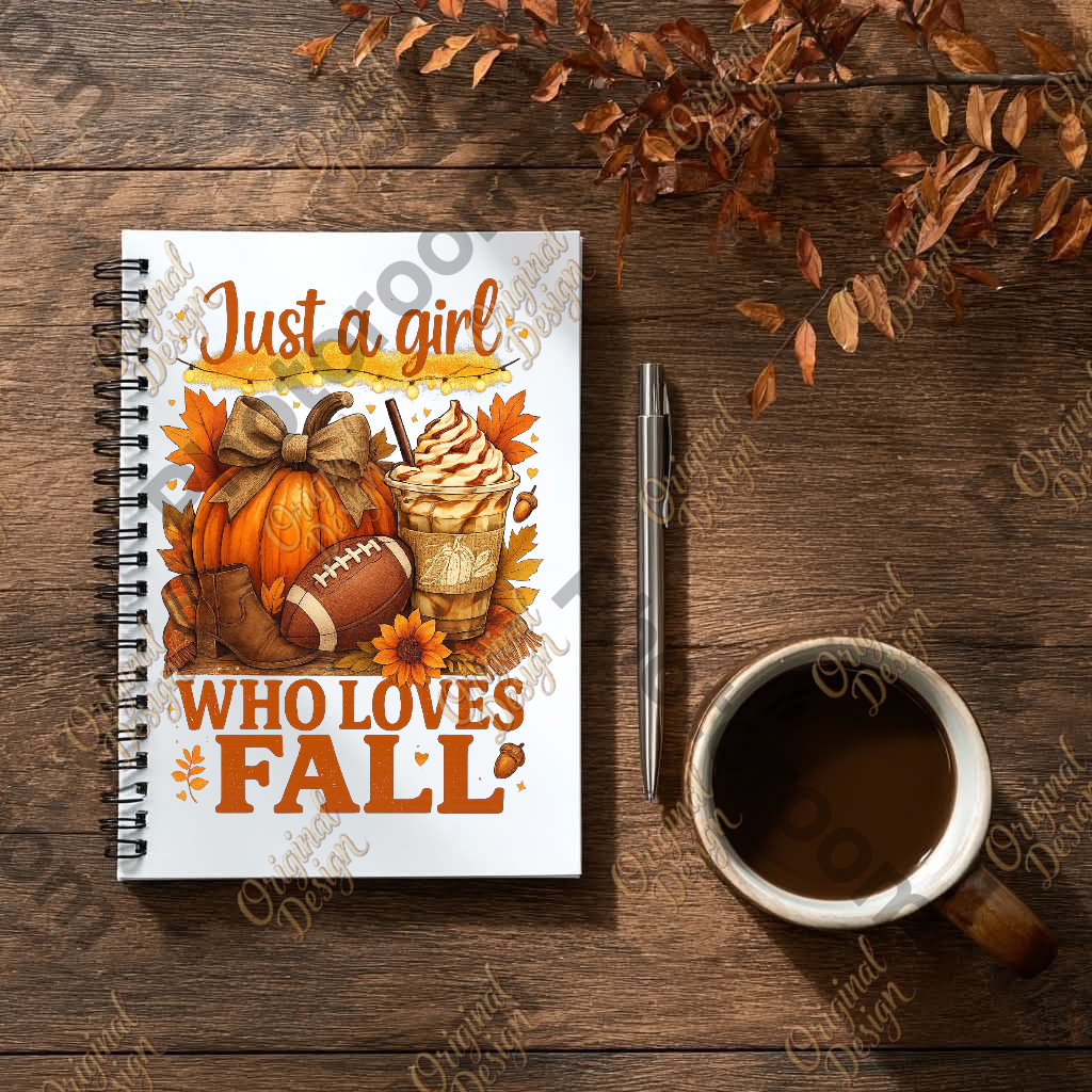 Just a Girl Who Loves Fall – Autumn Pumpkin Spice Football Boots PNG