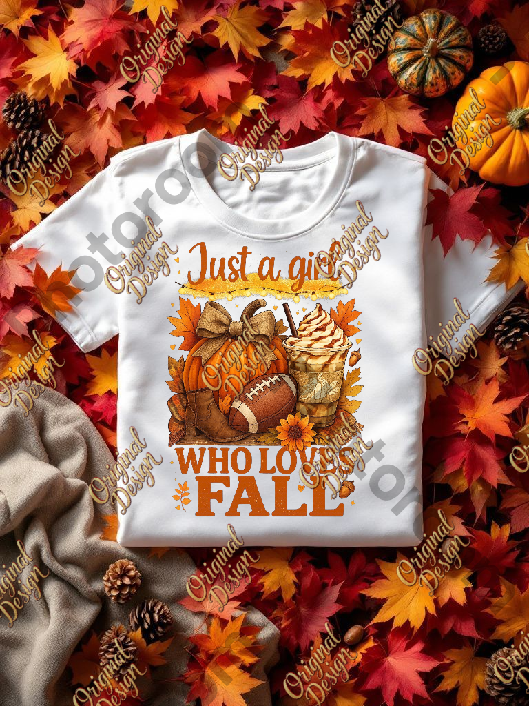 Just a Girl Who Loves Fall – Autumn Pumpkin Spice Football Boots PNG